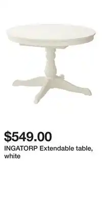 IKEA INGATORP Extendable table, white offer