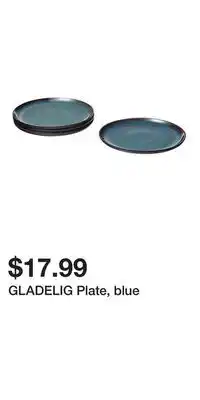 IKEA GLADELIG Plate, blue offer