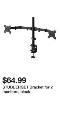 IKEA STUBBERGET Bracket for 2 monitors, black offer