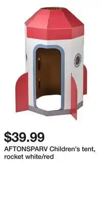IKEA AFTONSPARV Children's tent, rocket white/red offer
