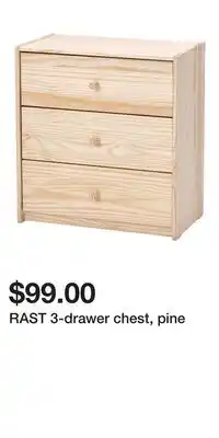 IKEA RAST 3-drawer chest, pine offer