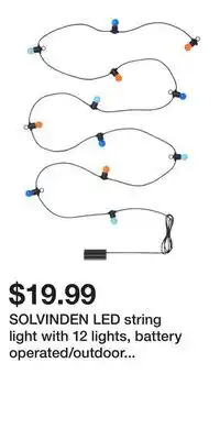 IKEA SOLVINDEN LED string light with 12 lights, battery operated/outdoor multicolor offer