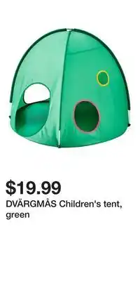 IKEA DVÄRGMÅS Children's tent, green offer