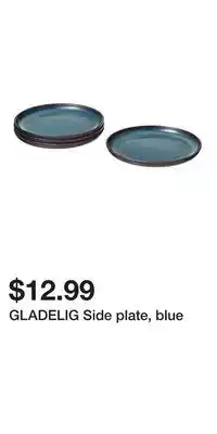 IKEA GLADELIG Side plate, blue offer