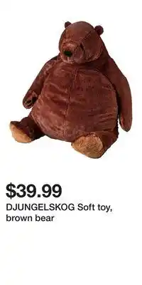IKEA DJUNGELSKOG Soft toy, brown bear offer