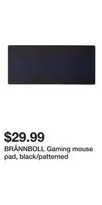 IKEA BRÄNNBOLL Gaming mouse pad, black/patterned offer