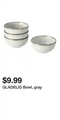 IKEA GLADELIG Bowl, gray offer