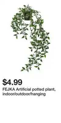 IKEA FEJKA Artificial potted plant, indoor/outdoor/hanging offer