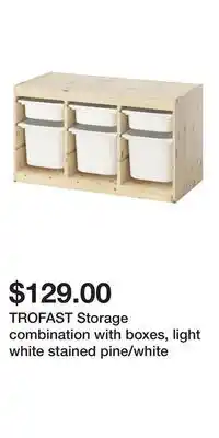 IKEA TROFAST Storage combination with boxes, light white stained pine/white offer