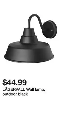 IKEA LÄGERVALL Wall lamp, outdoor black offer