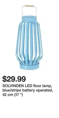 IKEA SOLVINDEN LED floor lamp, blue/stripe battery operated, 42 cm (17 ) offer