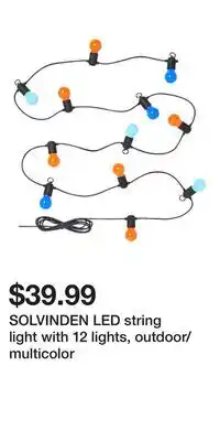 IKEA SOLVINDEN LED string light with 12 lights, outdoor/multicolor offer