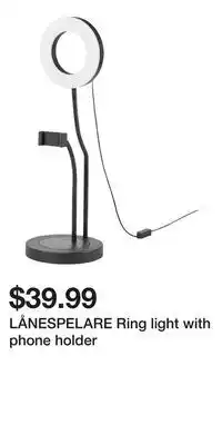 IKEA LÅNESPELARE Ring light with phone holder offer