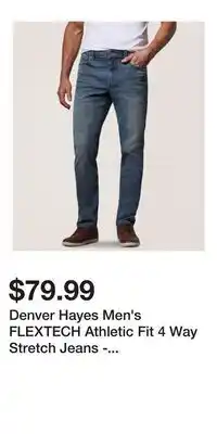 Mark's Denver Hayes Men's FLEXTECH Athletic Fit 4 Way Stretch Jeans - Light Wash offer