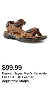 Mark's Denver Hayes Men's Parkdale FRESHTECH Leather Adjustable Straps Sandals - Brown offer