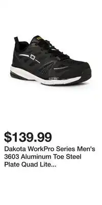 Mark's Dakota WorkPro Series Men's 3603 Aluminum Toe Steel Plate Quad Lite Athletic Safety Shoes offer