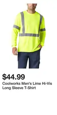 Mark's Coolworks Men's Lime Hi-Vis Long Sleeve T-Shirt offer