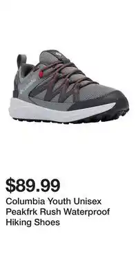 Mark's Columbia Youth Unisex Peakfrk Rush Waterproof Hiking Shoes offer
