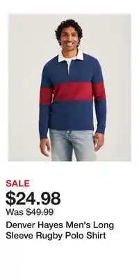 Mark's Denver Hayes Men's Long Sleeve Rugby Polo Shirt offer