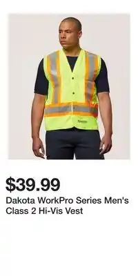 Mark's Dakota WorkPro Series Men's Class 2 Hi-Vis Vest offer