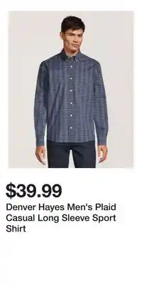 Mark's Denver Hayes Men's Plaid Casual Long Sleeve Sport Shirt offer
