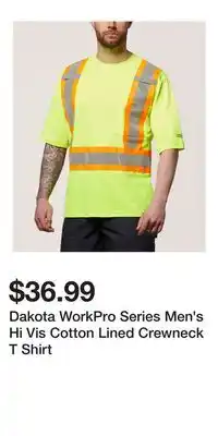 Mark's Dakota WorkPro Series Men's Hi Vis Cotton Lined Crewneck T Shirt offer
