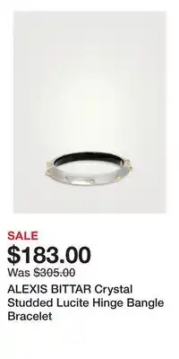 Holt Renfrew ALEXIS BITTAR Crystal Studded Lucite Hinge Bangle Bracelet offer