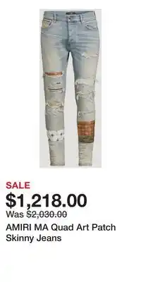 Holt Renfrew AMIRI MA Quad Art Patch Skinny Jeans offer