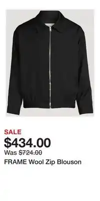 Holt Renfrew FRAME Wool Zip Blouson offer