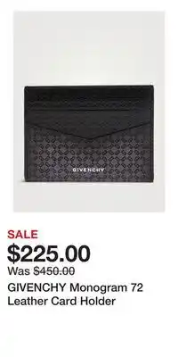 Holt Renfrew GIVENCHY Monogram 72 Leather Card Holder offer