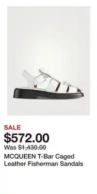 Holt Renfrew MCQUEEN T-Bar Caged Leather Fisherman Sandals offer