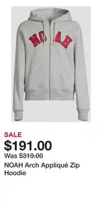 Holt Renfrew NOAH Arch Appliqué Zip Hoodie offer