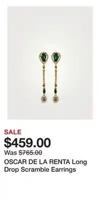 Holt Renfrew OSCAR DE LA RENTA Long Drop Scramble Earrings offer