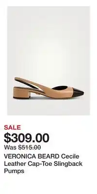 Holt Renfrew VERONICA BEARD Cecile Leather Cap-Toe Slingback Pumps offer