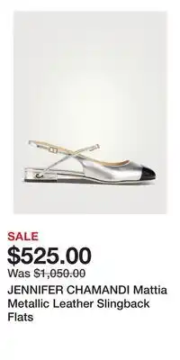 Holt Renfrew JENNIFER CHAMANDI Mattia Metallic Leather Slingback Flats offer
