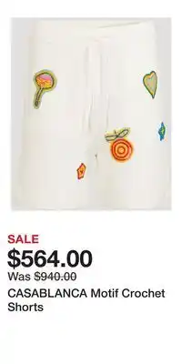 Holt Renfrew CASABLANCA Motif Crochet Shorts offer