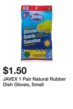 Dollarama JAVEX 1 Pair Natural Rubber Dish Gloves, Small offer