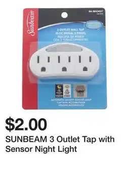 Dollarama SUNBEAM 3 Outlet Tap with Sensor Night Light offer