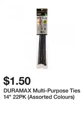 Dollarama DURAMAX Multi-Purpose Ties 14 22PK (Assorted Colours) offer