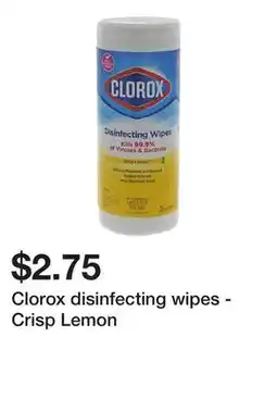 Dollarama Clorox disinfecting wipes - Crisp Lemon offer