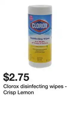 Dollarama Clorox disinfecting wipes - Crisp Lemon offer