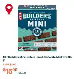 Voilà Clif Builders Mini Protein Bars Chocolate Mint 10 x 34 g offer