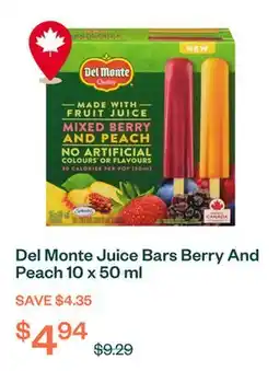 Voilà Del Monte Juice Bars Berry And Peach 10 x 50 ml offer