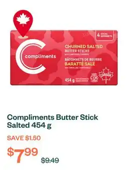 Voilà Compliments Butter Stick Salted 454 g offer