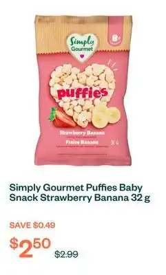 Voilà Simply Gourmet Puffies Baby Snack Strawberry Banana 32 g offer