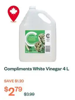Voilà Compliments White Vinegar 4 L offer