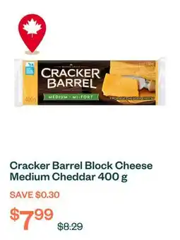 Voilà Cracker Barrel Block Cheese Medium Cheddar 400 g offer