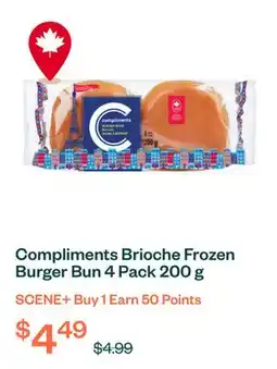 Voilà Compliments Brioche Frozen Burger Bun 4 Pack 200 g offer