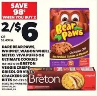 Loblaws Dare bear paws, whippet, wagon wheel meteo, viva puffs or ultimate cookies offer