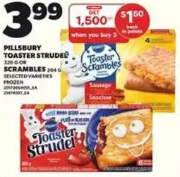 Loblaws Pillsbury toaster strudel or scrambles offer